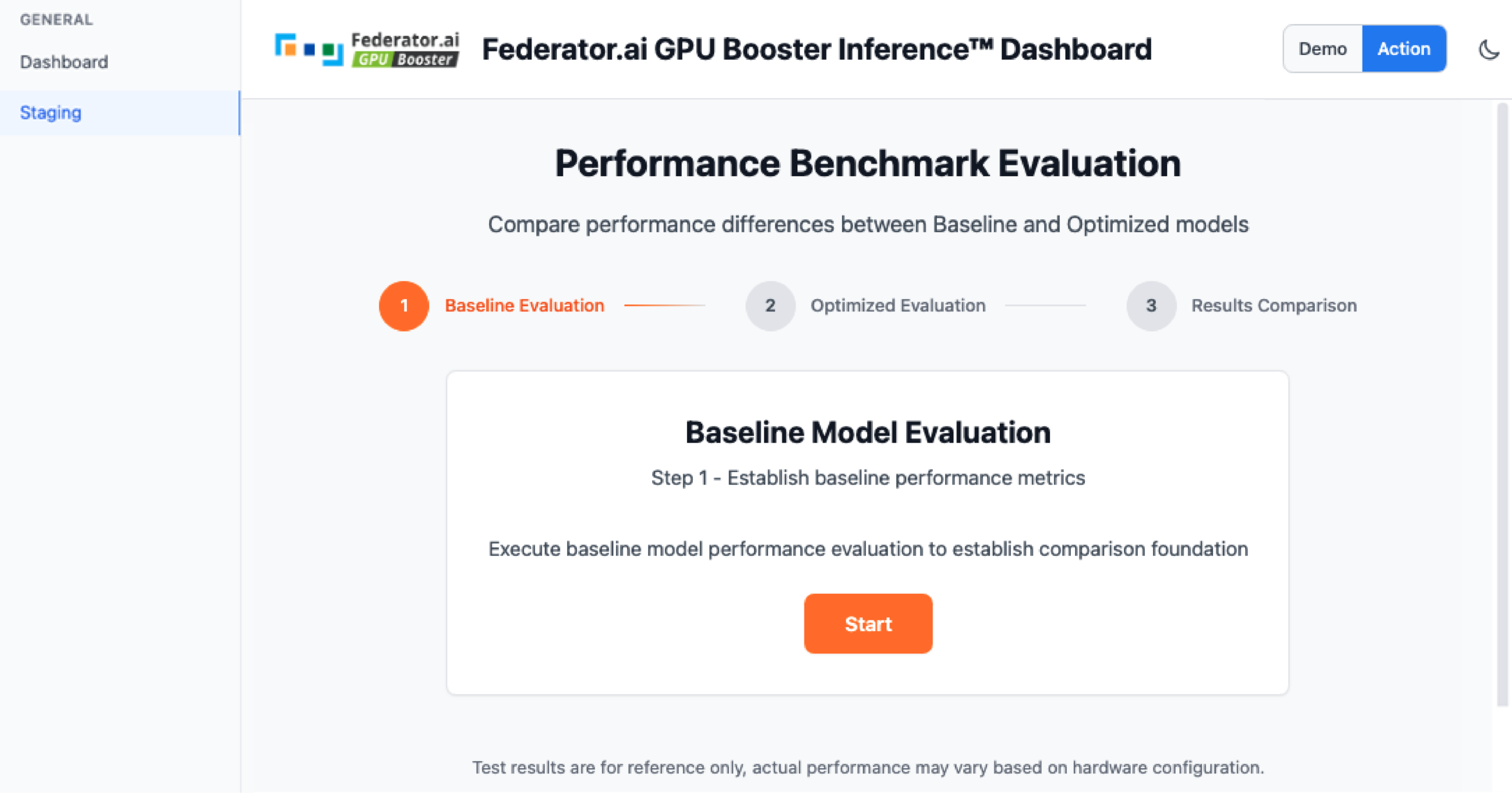 Federator.ai GPU Booster Inference™ Staging: Baseline Evaluation